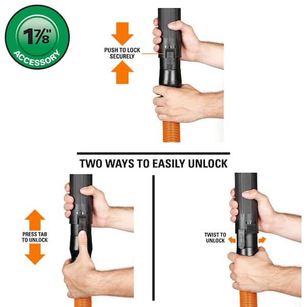 1-7/8 in. x 10 ft. Pro-Grade Locking Vacuum Hose Kit for RIDGID Wet/Dry Shop Vacuums