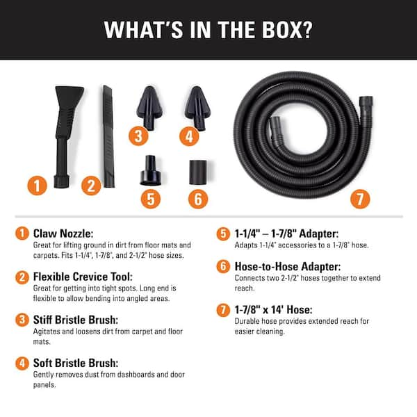 1-1/4 in. Car Cleaning Accessory Kit with 14-ft Hose for RIDGID Wet/Dry Shop Vacuums