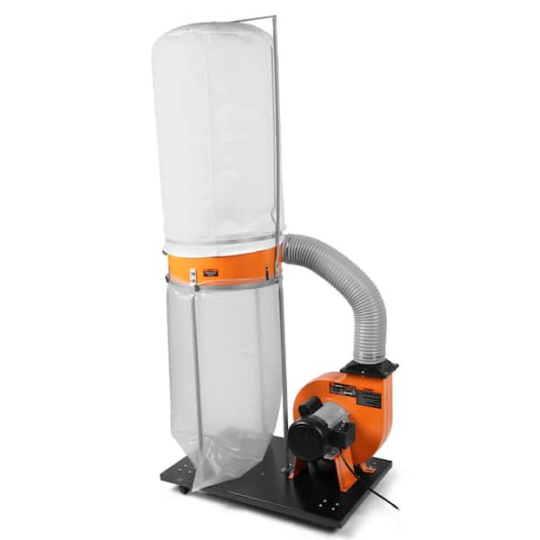 1,300 CFM 14 Amp 50 Gal. 5 Mic Woodworking Dust Collector with Collection Bag and Mobile Base