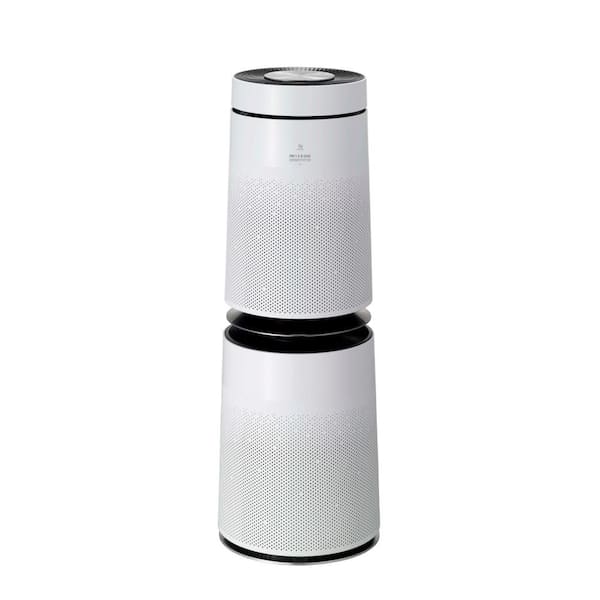 PuriCare 360° True HEPA Air Purifier Tower with Clean Booster and Odor Reduction in White